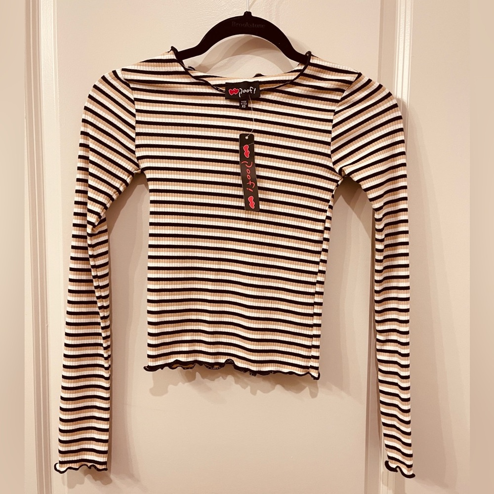 Long sleeve crop top with stripes size XS